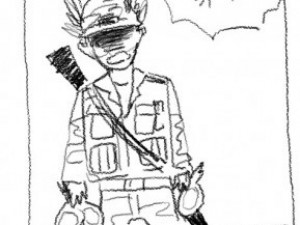 군대에서 주먹밥 먹는 만화