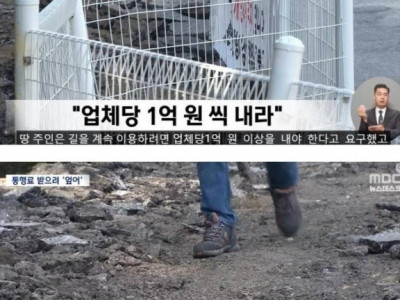 도로를 엎은 땅 주인