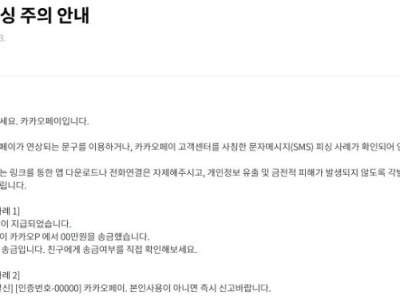 10만원 지급… 사칭 스미싱 확산에도 카카오는 '나몰라라'