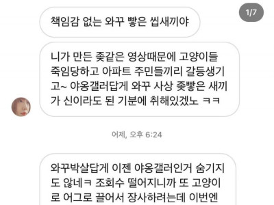 유투버 '새덕후' 저번에 켓맘 저격 영상 올리고 받은 반응들