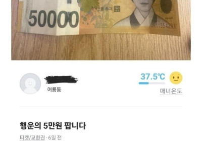 당근 마켓에 올라온 현금.jpg