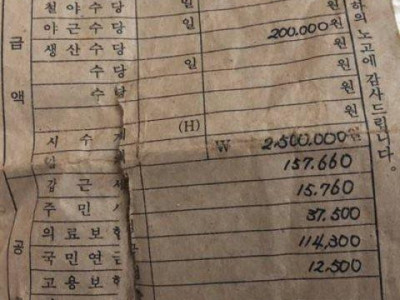 90년대 현금으로 받던시절 월급봉투.jpg